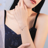 925 Silver Double Layers Star Charm Bracelets for Women