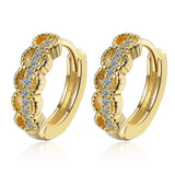 925 Silver Earrings 18K Zircon Small French Jewelry Ladies Gift