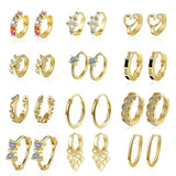 925 Silver Earrings 18K Zircon Small French Jewelry Ladies Gift