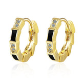 925 Silver Earrings 18K Zircon Small French Jewelry Ladies Gift