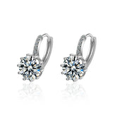 925 Sterling Silver Zircon Inlay Earrings for Women