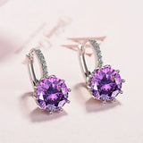 925 Sterling Silver Zircon Inlay Earrings for Women