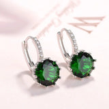 925 Sterling Silver Zircon Inlay Earrings for Women