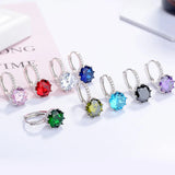 925 Sterling Silver Zircon Inlay Earrings for Women