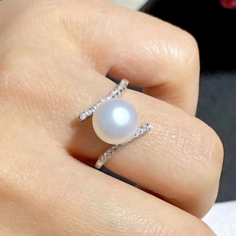 925 Silver Adjustable Ring Settings for Pearls