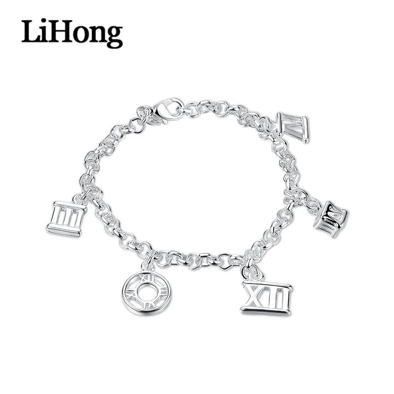 925 Silver Roman Numeral Bracelet for Elegance
