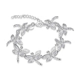 925 Silver Dragonfly Chain Bracelet for Feminine Charm