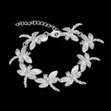 925 Silver Dragonfly Chain Bracelet for Feminine Charm