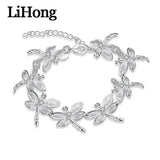 925 Silver Dragonfly Chain Bracelet for Feminine Charm