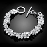 925 Silver Grape Bead Bracelet Wedding Engagement Jewelry