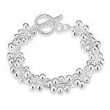 925 Silver Grape Bead Bracelet Wedding Engagement Jewelry
