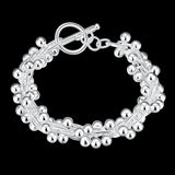 925 Silver Grape Bead Bracelet Wedding Engagement Jewelry
