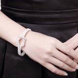 925 Silver Mesh Bracelet Women Engagement Wedding Charm Jewelry