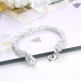 925 Sterling Silver Lobster Clasp Bracelet Wedding Jewelry
