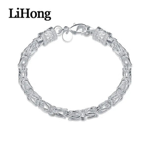 925 Sterling Silver Lobster Clasp Bracelet Wedding Jewelry