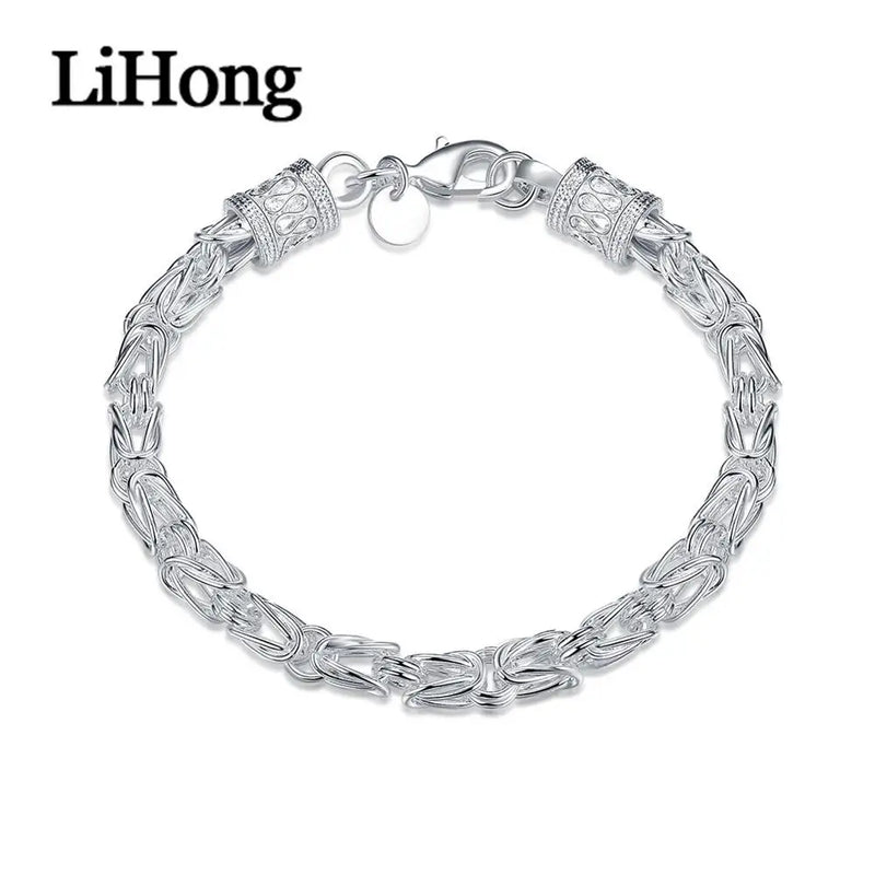 925 Sterling Silver Lobster Clasp Bracelet Wedding Jewelry