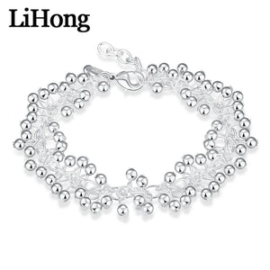 925 Silver Grape Beaded Bracelet for Women