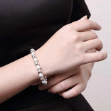 925 Silver Matte Bead Bracelet Wedding Party Jewelry