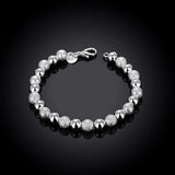 925 Silver Matte Bead Bracelet Wedding Party Jewelry