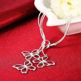 925 Silver Snake Chain Butterfly Bracelet Jewelry