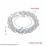 925 Silver Water Wave Circle Chain Bracelet Wedding Jewelry
