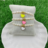 Alien Pearl Beads Bracelet Heart/Cross Pendant Bulk DIY Jewelry