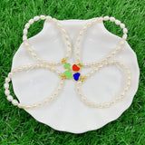 Alien Pearl Beads Bracelet Heart/Cross Pendant Bulk DIY Jewelry