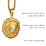 Men's Lion Head Pendant Necklace Long Hair Sliding Animal Necklace