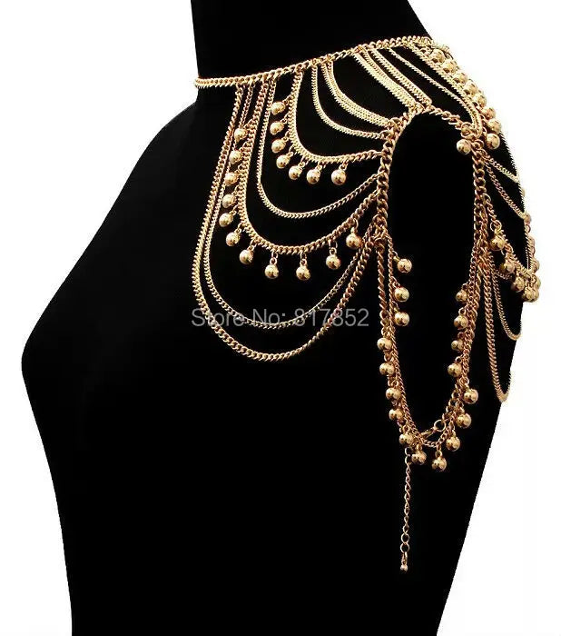 BY426 Women Chains Jewelry Small Bells Single Shoulder Chains Body Jewelry