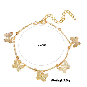 Beach Hollowed-Out Butterfly Pendant Anklet