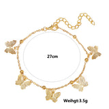 Beach Hollowed-Out Butterfly Pendant Anklet