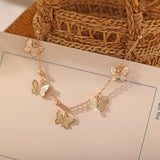 Beach Hollowed-Out Butterfly Pendant Anklet