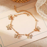 Beach Hollowed-Out Butterfly Pendant Anklet