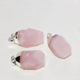 Pink Rose Quartz Stone Pendant Crystal Silver Plated Jewelry