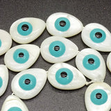 Evil Eye Shell Loose Beads for DIY Jewelry Making