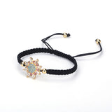 Boho Flower CZ Hand-woven Women's Bracelet