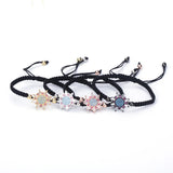 Boho Flower CZ Hand-woven Women's Bracelet