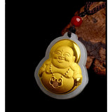 Buddha Jade Gold-Plated Necklace Pendants for Men and Women