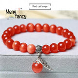 Cat's Eye Stone Buddha Bead Bracelet Natural Jade Charms