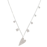 S925 Silver Heart Necklace Geometric Pendant Choker Jewelry
