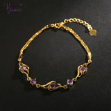 Purple Crystal Stone Charm Bracelet for Her