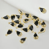Copper Edge Plum Zircon Water Droplet Pendant DIY Earrings Necklace Accessories