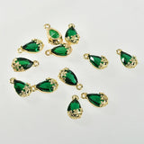 Copper Edge Plum Zircon Water Droplet Pendant DIY Earrings Necklace Accessories