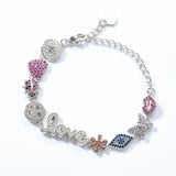 Chic Crystal Heart Charm Bracelet for Women