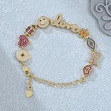 Chic Crystal Heart Charm Bracelet for Women