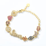 Chic Crystal Heart Charm Bracelet for Women