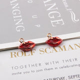 Enamel Alloy Sexy Lips Charms Oil Drop DIY Jewelry Accessories