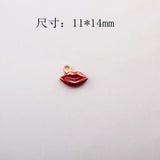 Enamel Alloy Sexy Lips Charms Oil Drop DIY Jewelry Accessories