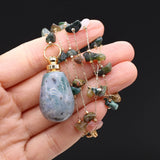 Natural Stone Perfume Bottle Necklace Gravel Chain Women Necklace