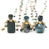 Natural Stone Perfume Bottle Necklace Gravel Chain Women Necklace